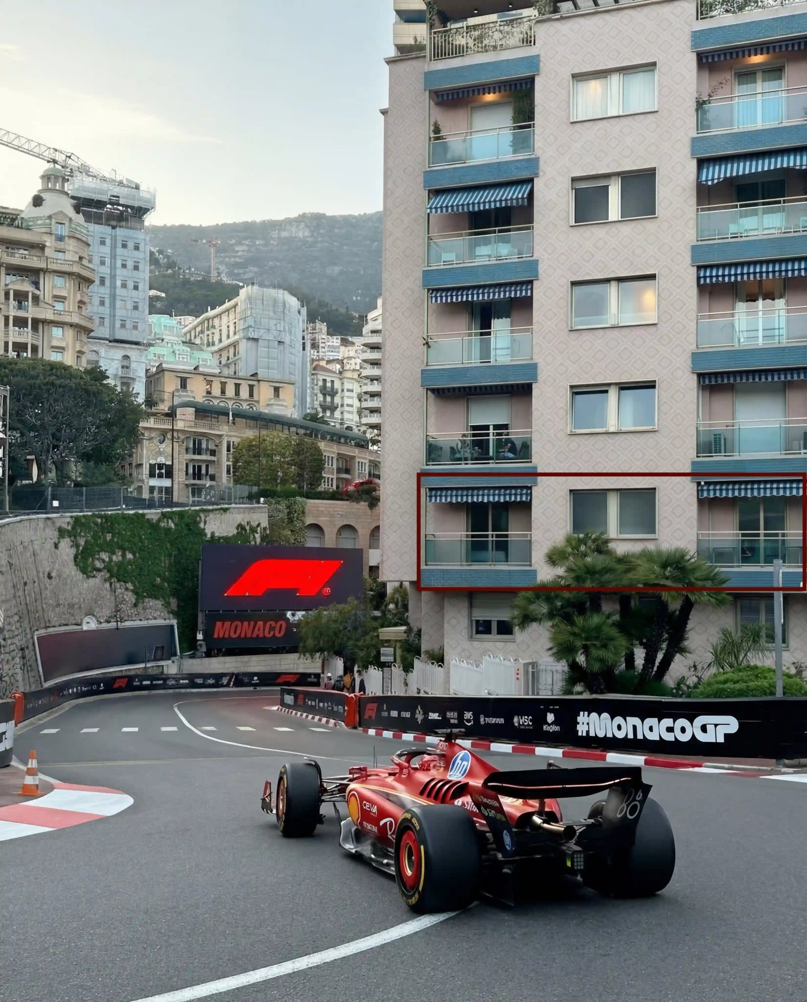 VIP terrace overlooking the Monaco circuit